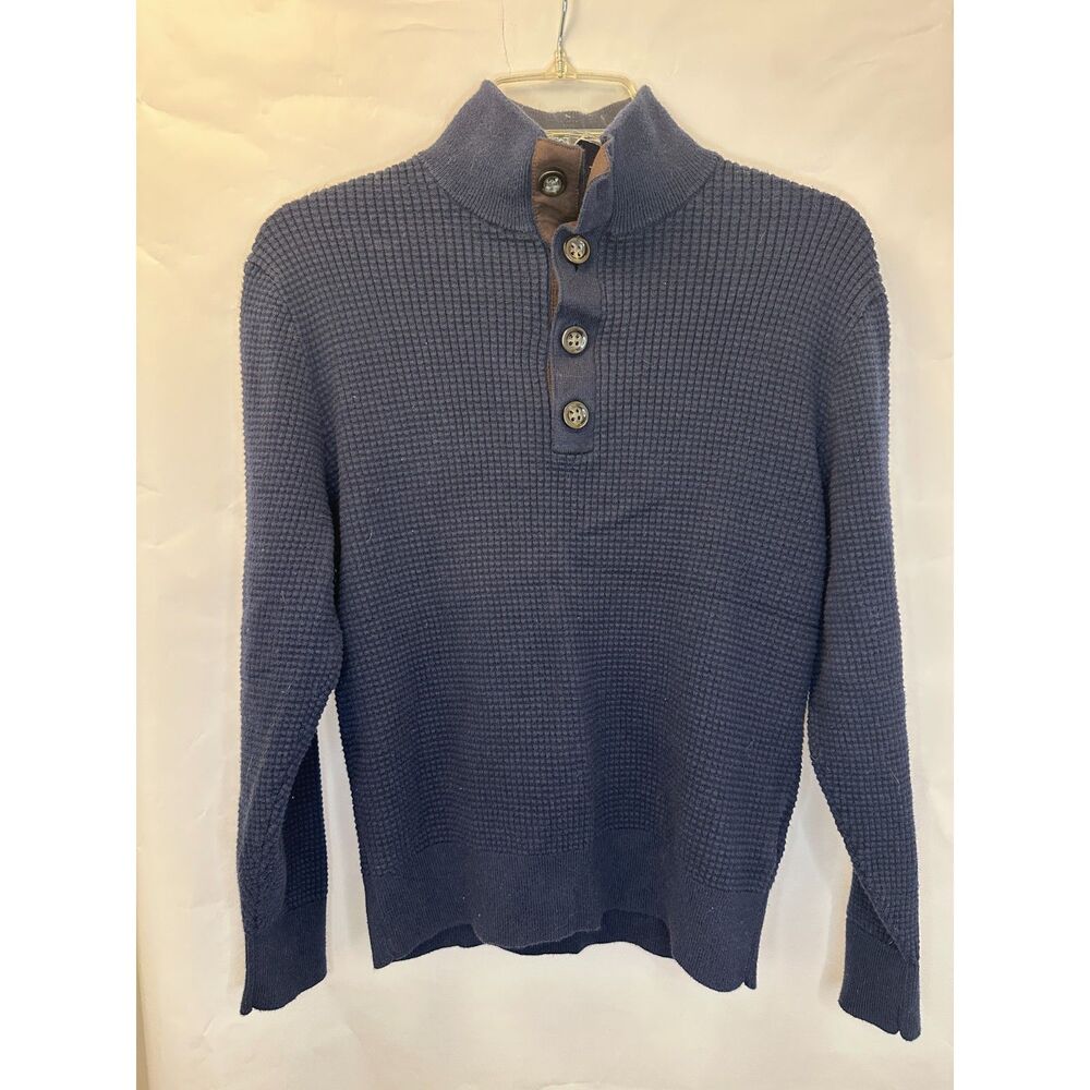 Cremieux Classics Henley Spring Sweater S Pima Cotton Cashmere Waffle Knit Golf